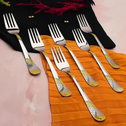 6 Pieces Premium Dinner Fork For Home & Kitchen, Dining Tableware Cutlery Set Stainless Steel Dinner Fork Set-7