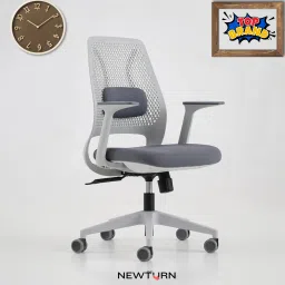 Ultra Mid-back Ergonomic Mesh Support with Spine adjustment & 2 yrs parts wrty Nylon Office Executive Chair-0