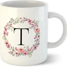 Name Letter Alphabet T Printed Coffee Cup , Gifts for Brother, Sister, Friends, Ceramic Coffee Mug-image-90