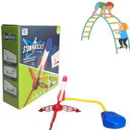 Jump Rocket Stomp Launcher Air-Powered Foam Rocket Toy High Flying Outdoor Fun-8
