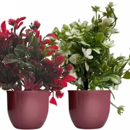 Set Of 2 Mini Small Artificial Plants With Pot/Vase Bonsai Wild Artificial Plant with Pot-image-61