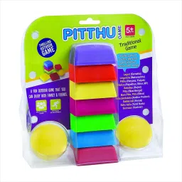 the Seven Tiles 7 Lagori Pitthu with 2 Ball Plastic Toy Game - Multicolor-23