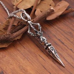 Protective Buddhist Pendant Chain Stainless Steel Never Fade Necklace for boys Silver Stainless Steel Pendant-image-61