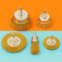 Multipurpose Wire Brass 5pc Brush Set Wheel Brush (Pack of 5) Wheel Brush-image-35