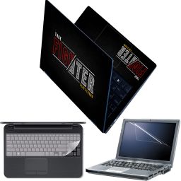 Techfit Full Body Laptop Skin with Screen Guard and Key Guard - True Fighter Stay Strong Combo Set-3