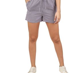 Pack of 2 Checkered Women Purple Regular Shorts-image-30