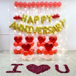 Radiant Anniversary Balloon N Rose Decor-image-47