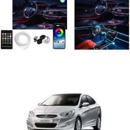 LED Car Atmosphere Interior Light with Optic Fibre Cable, EL Neon Strip Lamp (RGB Colour) A7 Car Fancy Lights-image-87