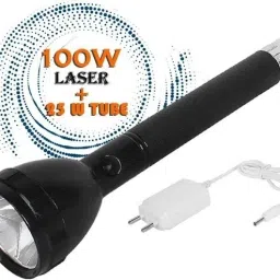 Dual Mode Power Full Led Rechargeable Long Range Torch Up to 1 Km With BackLight 8 hrs Torch Emergency Light-6