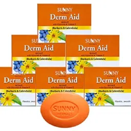 Derm Aid Soap With Glycerine, Vitamin E , Berberis and Calendula (75g X 6)-image-71