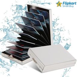 Exclusive Silver Stainless Steel RFID Secure credit/debit Slot 10 Card Holder-27