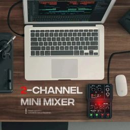 dawnrays Q12 2 Channel Audio Mixer Mini Usb Audio Interface for Recording ,48V Powered Digital Sound Mixer image 2