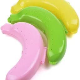 BANANA SHAPE STORAGE CASE ( YELLOW,GREEN&PINK ) PACK OF 3 Containers Lunch Box-15