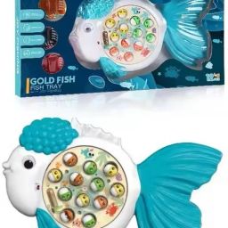Electric Goldfish Shape Fishing Tray Rotation Fishing Game Toy Fish Catching Set-image-14