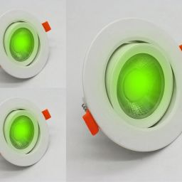 LED 3 WATT 30° Adjustable Driver Less COB Spot Light, Elegant ABS Body, GREEN, 3 Cob Light Ceiling Lamp-image-44