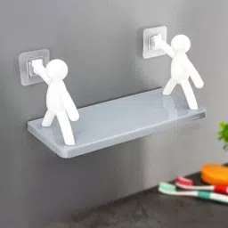 Self Adhesive Multi-Purpose Wall Hanging Humanoid floating Shelf 2584 Plastic Wall Shelf-picture-1