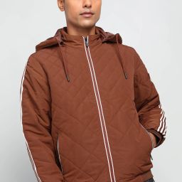 Men Solid Quilted Jacket-image-6
