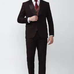 Men Single Breasted - 2 button Checkered Suit-image-30