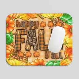 ICORA Printed Mouse Pad – Autumn Pumpkins & Leaves Design – Anti-Slip Rubber Base Non Slip Base Mousepad-image-35