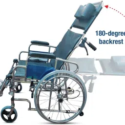 vms careline Relax With Foldable (Detachable armrest and footrest) Manual Wheelchair image 3