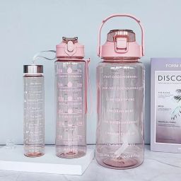 water bottles with motivational time maker bottle set of 3 pcs 2000 ml Bottle-image-35