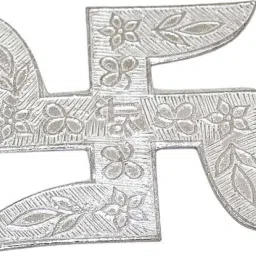 Silver Swastik/Sathiya/Chandi Ka Swastik for Astrology use and Red Book Remedy Decorative Showpiece-3 cm-image-58