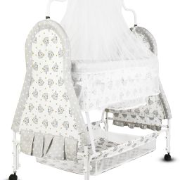 Cradle for kids cradle for baby boy and girl Cradle With Swing & Mosquito Net-12