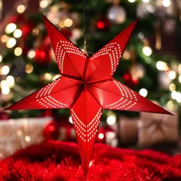 Paper Star Hanging Lantern_Red_AZ107pack of 1 Red Paper Hanging Lantern-7