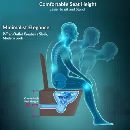 plantex Ceramic Wall Hung Commode/Western Commode for Toilet/ Commode with Soft Closing Seat - P Trap (APS-3045) Western Commode image 3
