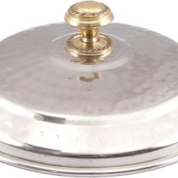 Steel Hammer Round Brass Lid 14 cm Dia 5.71 inch Lid-10