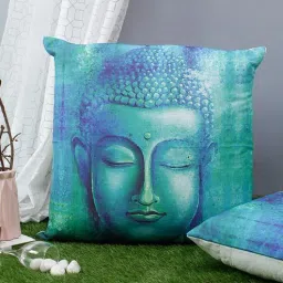soumya Blue Traditional Polyester 24 x 24 Inches Cushion Covers (Set of 2)-picture-13