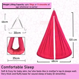 vparents Infant baby Swing cradle with Mosquito net and spring (Red) image 4