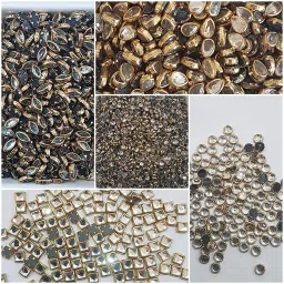 Kundans Stones (Set of 5 Shapes - 500 Pices) for Jewellery Making, Bangles-image-76