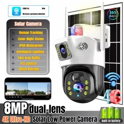 AVOIHS Solar Powered 4G SIM CCTV PTZ Camera Mobile App Control Night Vision 2-Way Audio Security Camera-picture-20