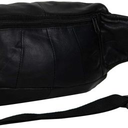 RS ENTERPRISES Multipurpose Bag Black Pure Leather Stylish Waist Pouch(Black) Waist Bag-image-0
