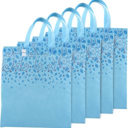 Non-Woven Top Leaf Shopping Bags for Grocery|Pack of 5|Large|Sky Blue Pack of 5 Grocery Bags-25