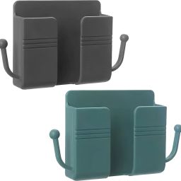 OIVO INDIA Wall Charger Phone Universal Hanging Stand Bracket (Grey & Green, Combo of 2) Mobile Holder-14