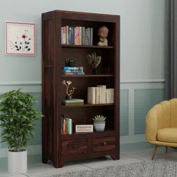Solid Wood Semi-Open Book Shelf-11