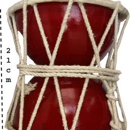 RAM musical Red 8'' Mandir pooja (Hudak)dairu Damaru-image-45