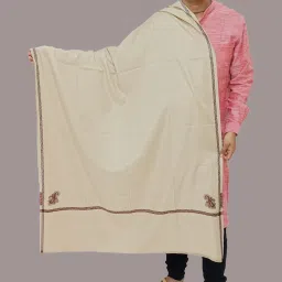 Sprha Polyester Wool Blend Embroidered Men Shawl-image-34