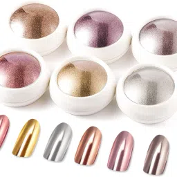 6 Colors Chrome Nail Powder Metallic Mirror Effect Holographic Glitter-4