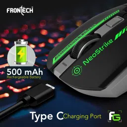 Frontech NeoStrike Dual Mode Wireless Gaming Rechargeable Mouse with 3200 DPI Wireless Ambidextrous Optical Gaming Mouse with Bluetooth image 4