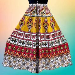 Women Printed Flared Multicolor Skirt-image-14