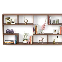 allie wood Skybow Particle Board Books Cum Display Wall Mounted Shelf Engineered Wood Open Book Shelf image 5
