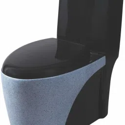 813RB01 Platinum Western Toilet/Water Closet/Commode With Soft Close Toilet Seat Ceramic Designer One Piece Western Toilet / Commode / Water Closet / EWC S Trap 230mm / 9 Inch Numero Rustic Black Color Western Commode-14