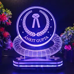 Customized Gift For Lawyer Advocate 3D LED Multicolor Name Plate With Symbol. Table Lamp-26