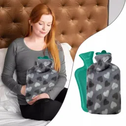 2L Rubber Hot Water Bottle With Printed Cover For Sports Injuries & Arthritis Non Electrical 2 L Hot Water Bag-image-42
