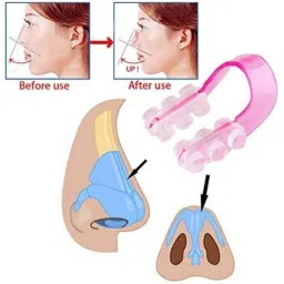 ni hao NOSE CLIP up shaping shaper nose clip nose lifter invisible nose nose straighter (1 blue nose,pink nose and 3 pair of invisible nose) Nose Shaper image 3