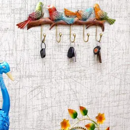craft tree Multicolour Metal Handpainted Bird Key Holder-picture-26