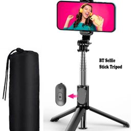 BUFONA 3in1 Selfie Phone Holder Camera Flash Brackets R1 Smart Phone Selfie Stand +Bag Tripod, Tripod Kit, Monopod-image-97
